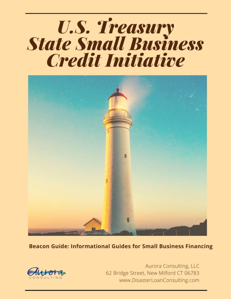 US TREASURY small business credit initiative ebook cover page with lighthouse